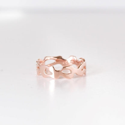 14k Gold Monstera Leaf Wedding Band - Vinny &amp; Charles