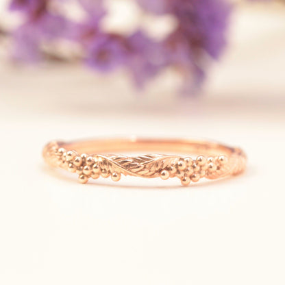 Wattle Leaf Wedding Ring Set - Vinny &amp; Charles