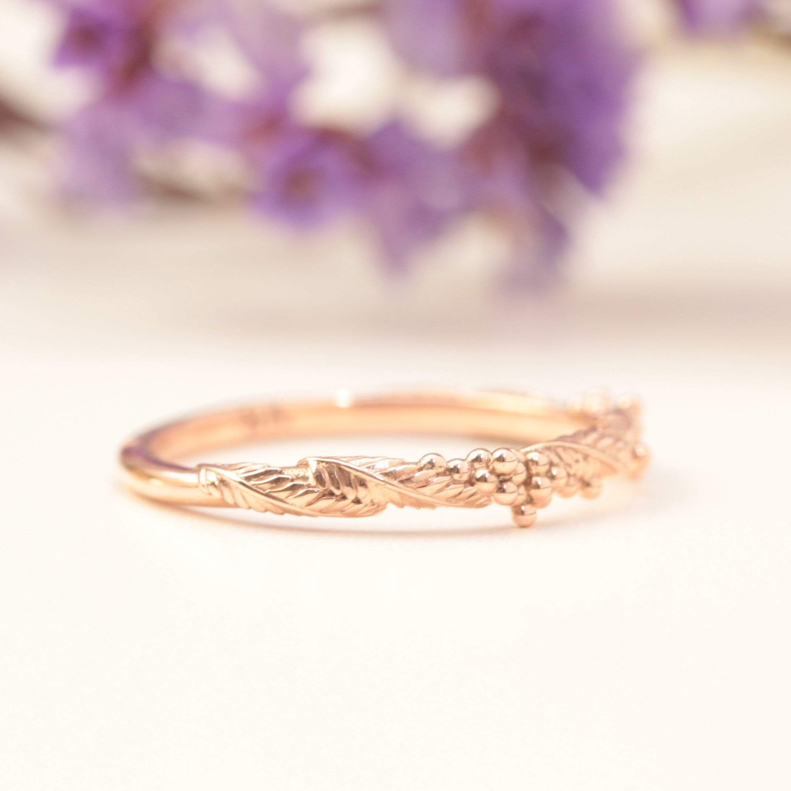 Wattle Leaf Wedding Ring - Vinny &amp; Charles