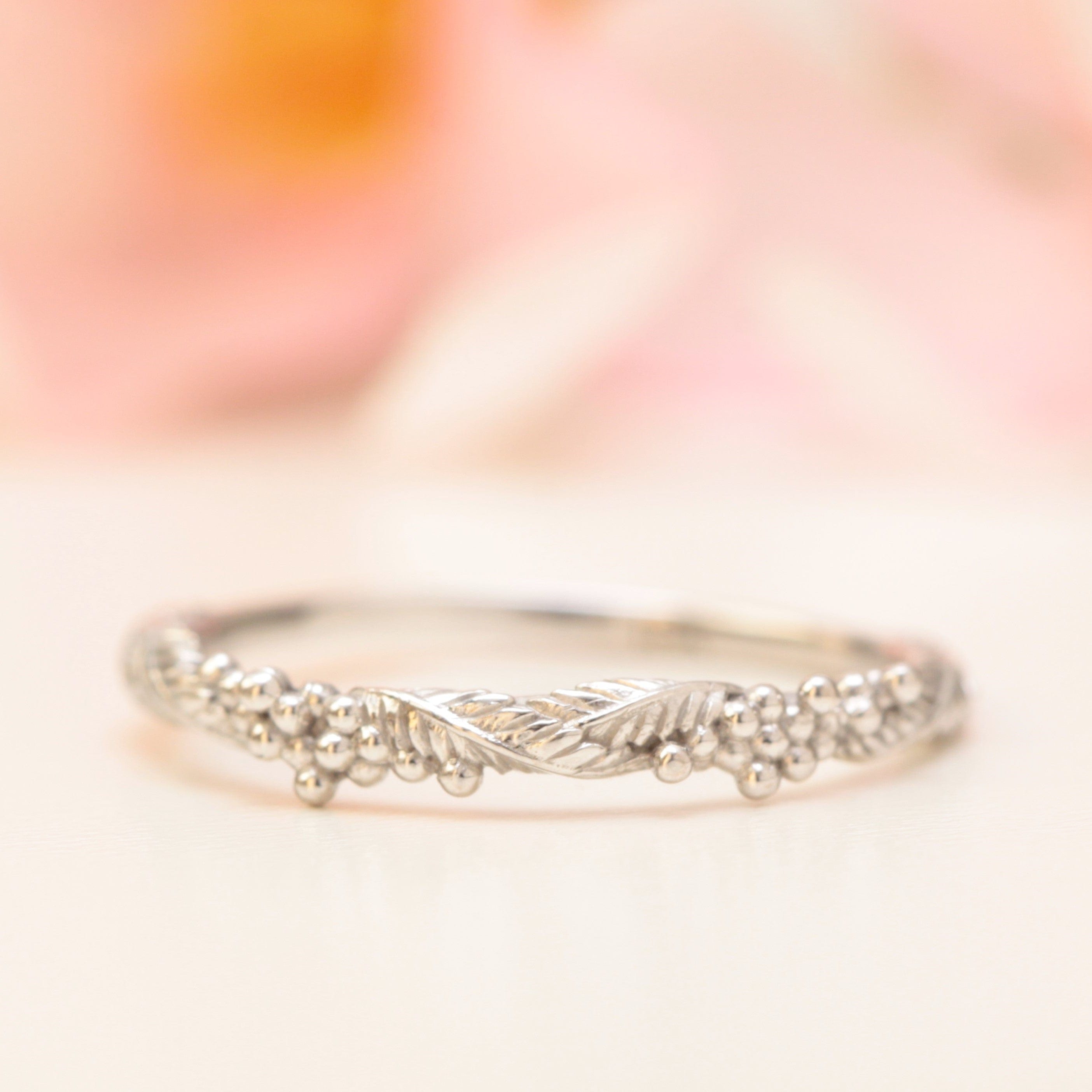 Wattle Leaf Wedding Ring - Vinny &amp; Charles