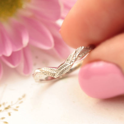 Curved leaf wedding ring - Vinny &amp; Charles