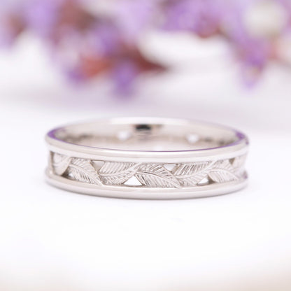 Gents Eternity Leaf Wedding Ring - Vinny &amp; Charles